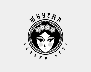 Hairstyle - Japanese Woman Geisha logo design