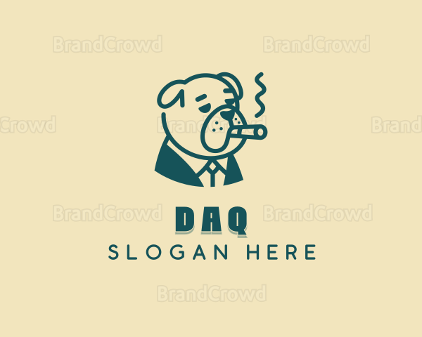 Smoking Pitbull Dog Logo