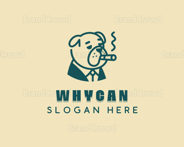 Smoking Pitbull Dog Logo