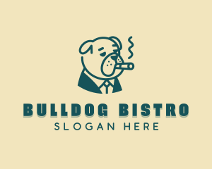 Smoking Pitbull Dog logo design