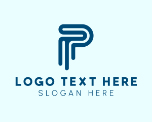 Technology - Modern Blue Letter P logo design