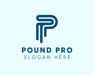 Modern Blue Letter P logo design