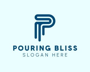 Modern Blue Letter P logo design