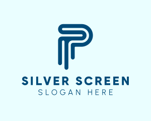 Modern Blue Letter P logo design