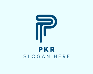 Modern Blue Letter P logo design