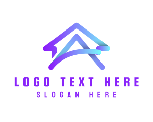 Alphabet - Gradient House Letter A logo design