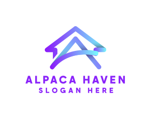 Gradient House Letter A logo design