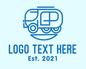 Simple - Blue Trailer Transport logo design