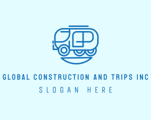 Tram - Trailer Caravan Vehicle logo design