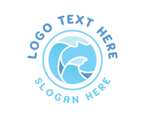 Pool - Ocean Gradient Waves logo design