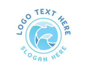 Wave Pool - Ocean Gradient Waves logo design