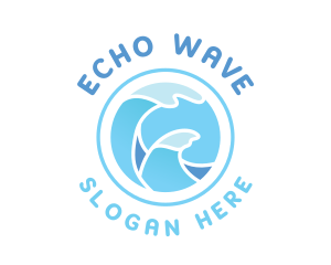 Ocean Gradient Waves logo design