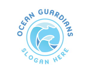 Ocean Gradient Waves logo design