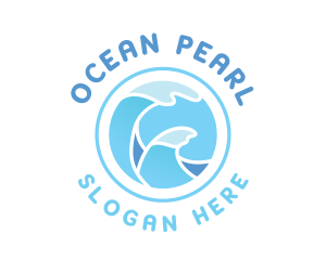 Ocean Gradient Waves logo design