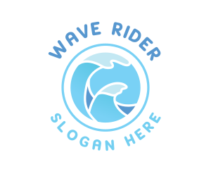 Ocean Gradient Waves logo design