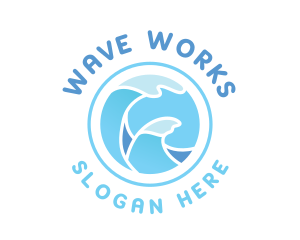 Ocean Gradient Waves logo design