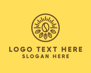 Farm - Ecology Leaf Coffee Bean logo design