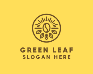 Ecology Leaf Coffee Bean logo design