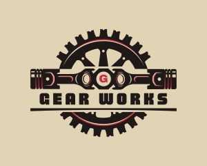 Piston Mechanic Gear logo design