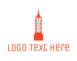 Orange And Purple - Colorful Empire State logo design