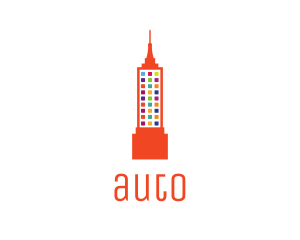 Orange Tower - Colorful Empire State logo design