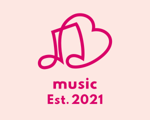 Music Heart Note  logo design