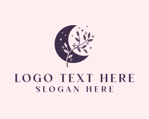 Star - Bohemian Floral Moon logo design
