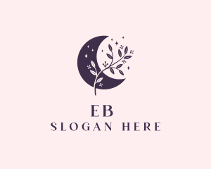 Crescent - Bohemian Floral Moon logo design