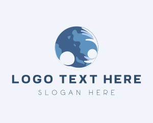 Support - Human Hand Globe logo design