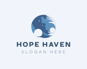 Non Profit - Human Hand Globe logo design