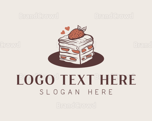 Strawberry Cake Bakery Logo