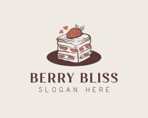 Strawberry - Strawberry Cake Bakery logo design