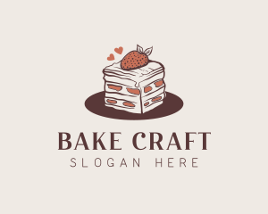 Strawberry Cake Bakery logo design