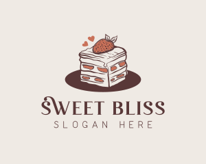 Strawberry Cake Bakery logo design