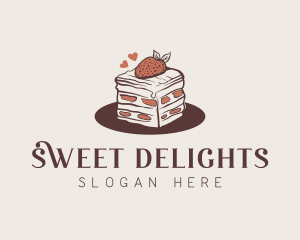 Strawberry Cake Bakery logo design