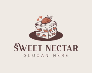 Strawberry Cake Bakery logo design