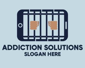 Addiction - Smartphone Prison Jail App logo design