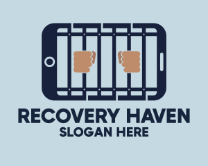 Addiction - Smartphone Prison Jail App logo design