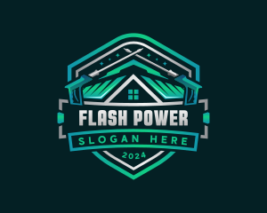 Power Washer Roofing logo design