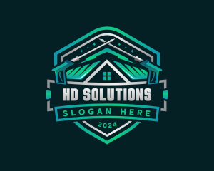 Power Washer Roofing logo design