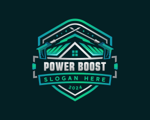 Power Washer Roofing logo design