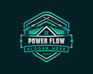 Power Washer Roofing logo design