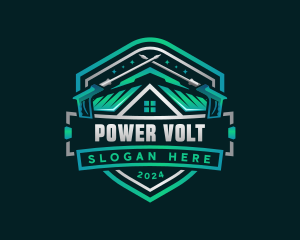 Power Washer Roofing logo design