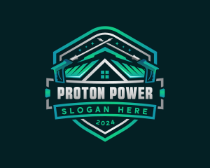 Power Washer Roofing logo design