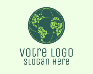 Save The Earth - Eco Leaf Globe logo design
