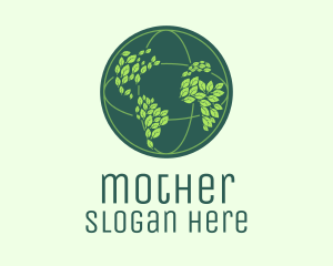 Eco Leaf Globe  logo design