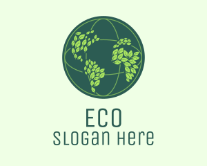 Eco Leaf Globe  logo design