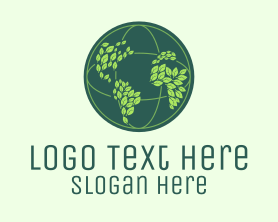 Leaf - Eco Leaf Globe logo design