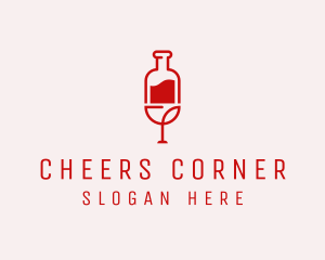 Booze - Red Wine Booze logo design