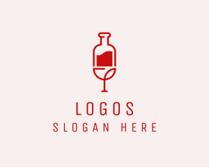 Cocktail - Red Wine Booze logo design